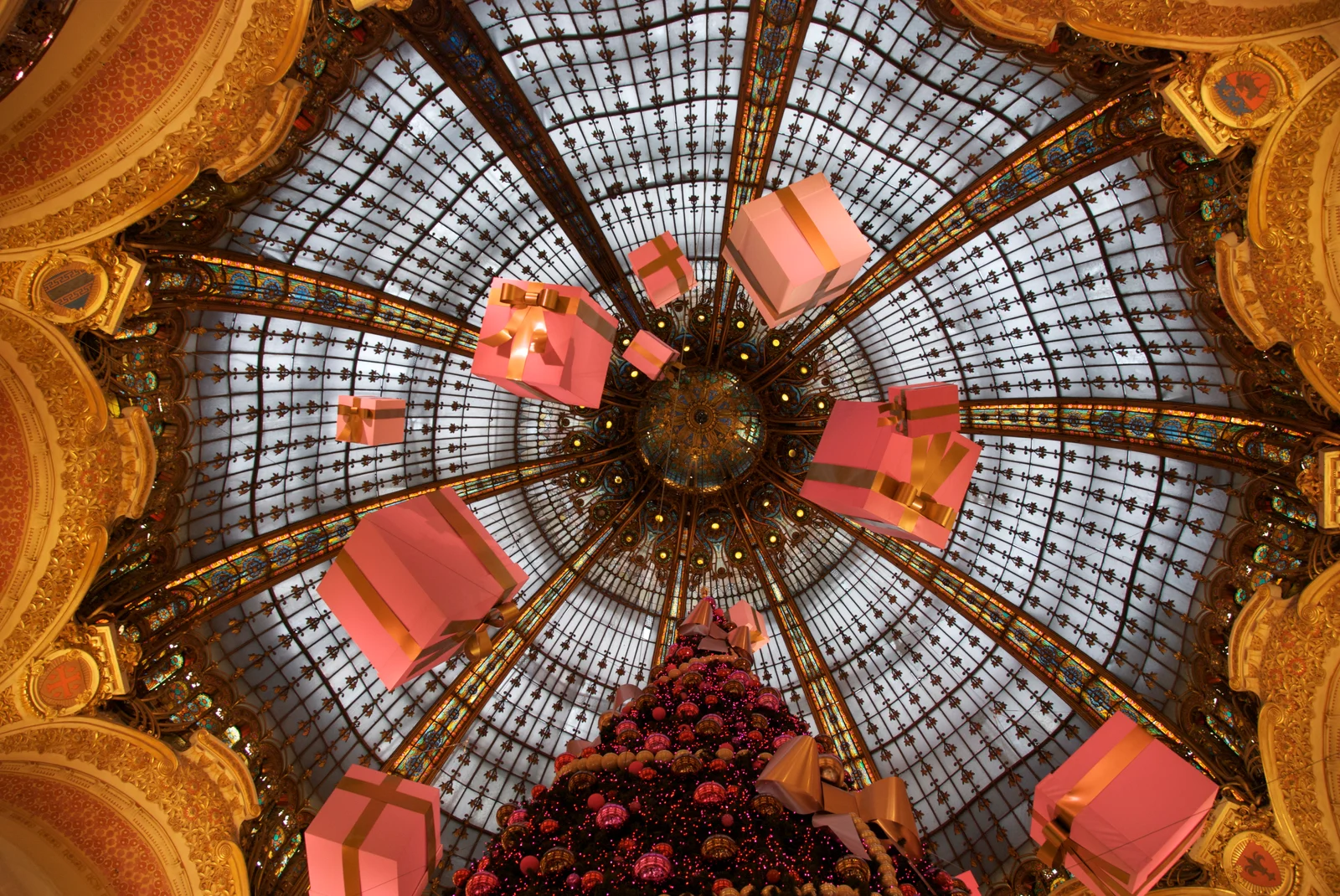 Christmas decorations in Paris; archival photograph